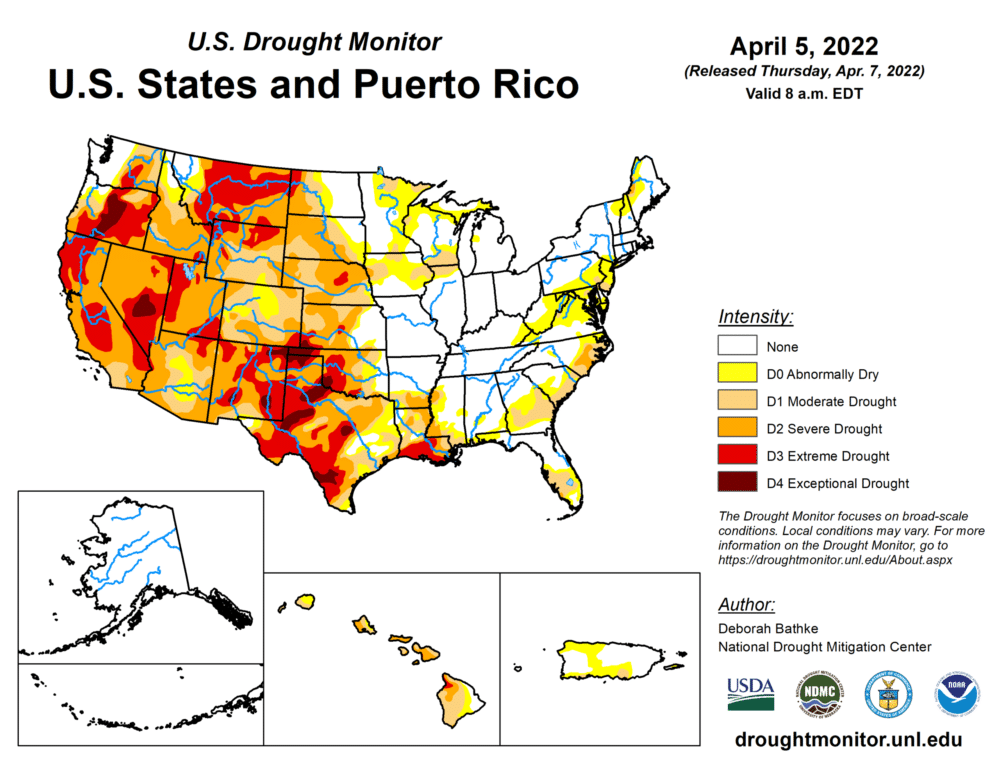 U.S. Drought Monitor of the States and Puerto Rico